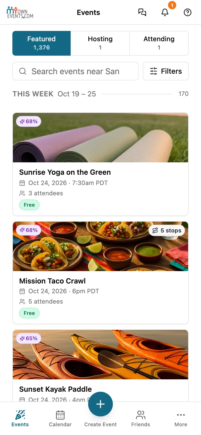 Events near you: a sunrise yoga class, a taco crawl with five stops and a solo-friendly kayak paddle